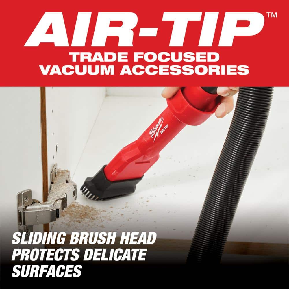 Milwaukee AIR-TIP 1-1/4 in. to 2-1/2 in. Utility Nozzle & 2-in-1 Utility Brush Attachment Kit for Wet/Dry Shop Vacuums (2-Piece)