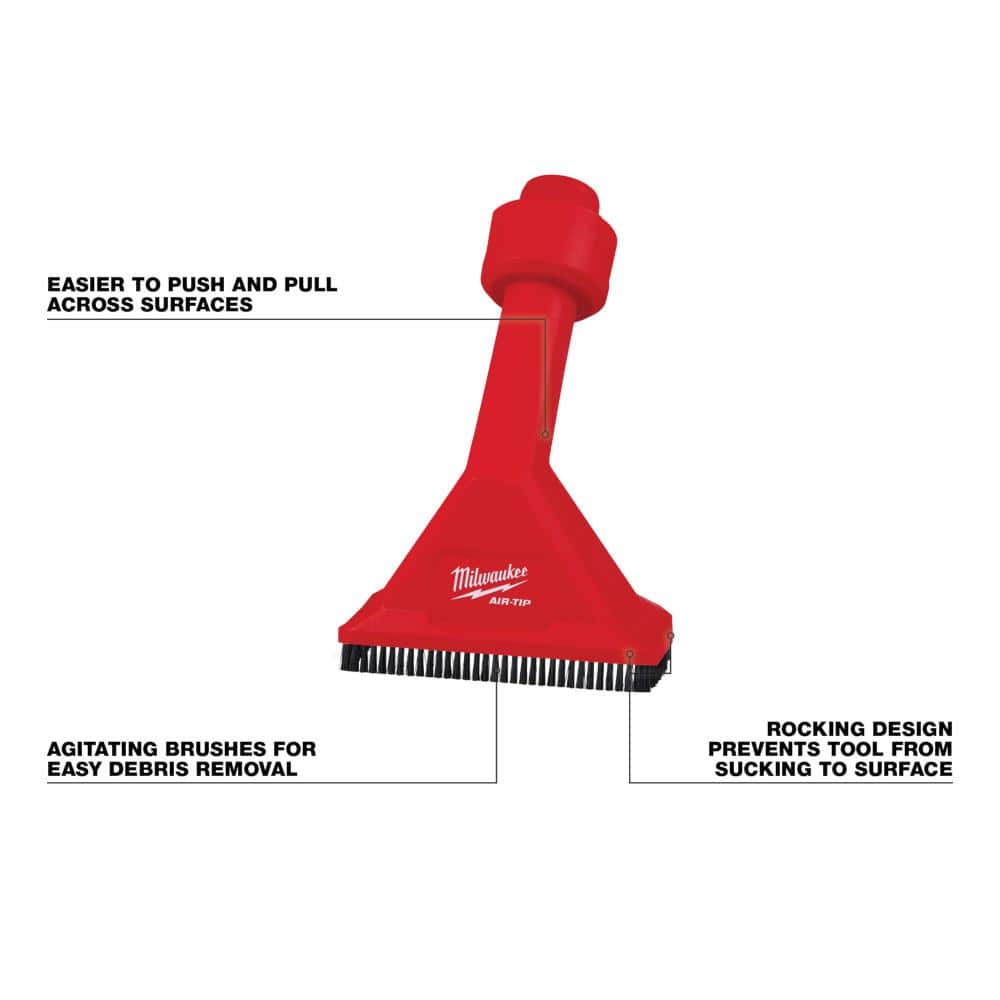 Milwaukee AIR-TIP 1-1/4 in. to 2-1/2 in. Utility Nozzle & 2-in-1 Utility Brush Attachment Kit for Wet/Dry Shop Vacuums (2-Piece)