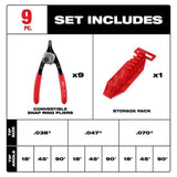 Milwaukee Convertible Snap Ring Pliers Set (9-Piece) – Model 48-22-6539