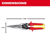 Milwaukee 11.5 in. Long Straight-Cut Aviation Snips, 3 in. Blade, Model 48-22-4567