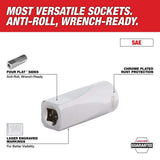 Milwaukee 3/8 in. SAE Low Profile and Deep Well 6-Point Sockets with FOUR FLAT Sides (20-Piece)