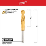 Milwaukee 3/4 in. Titanium Silver and Deming Drill Bit, 6 in Length, 1/2 in Shank