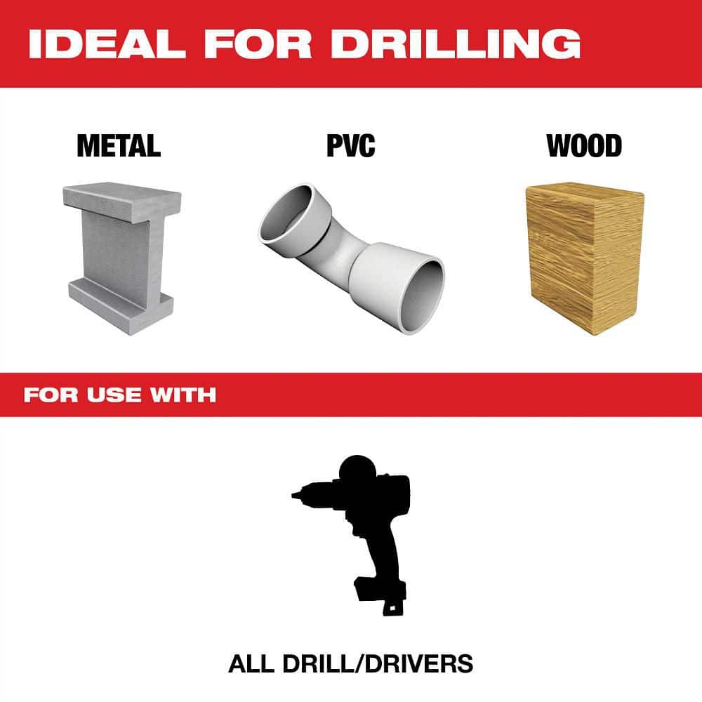 Milwaukee 3/4 in. Titanium Silver and Deming Drill Bit, 6 in Length, 1/2 in Shank