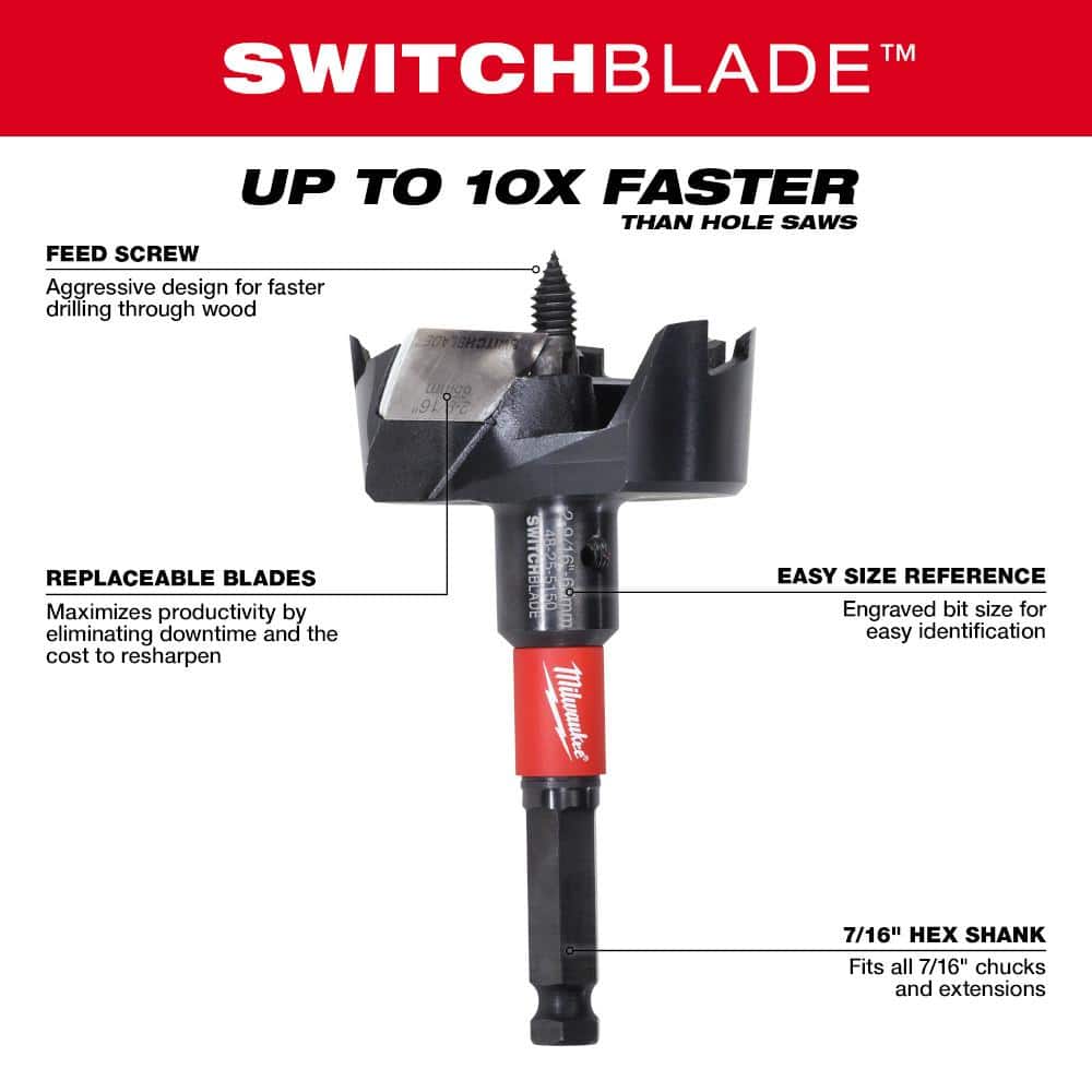 Milwaukee SWITCHBLADE Plumbers Self-Feed Bits Kit, 5-Piece (49-22-5100)