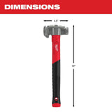 Milwaukee 32 oz. 4-in-1 Lineman's Hammer, Fiberglass Handle, 15 in. Length