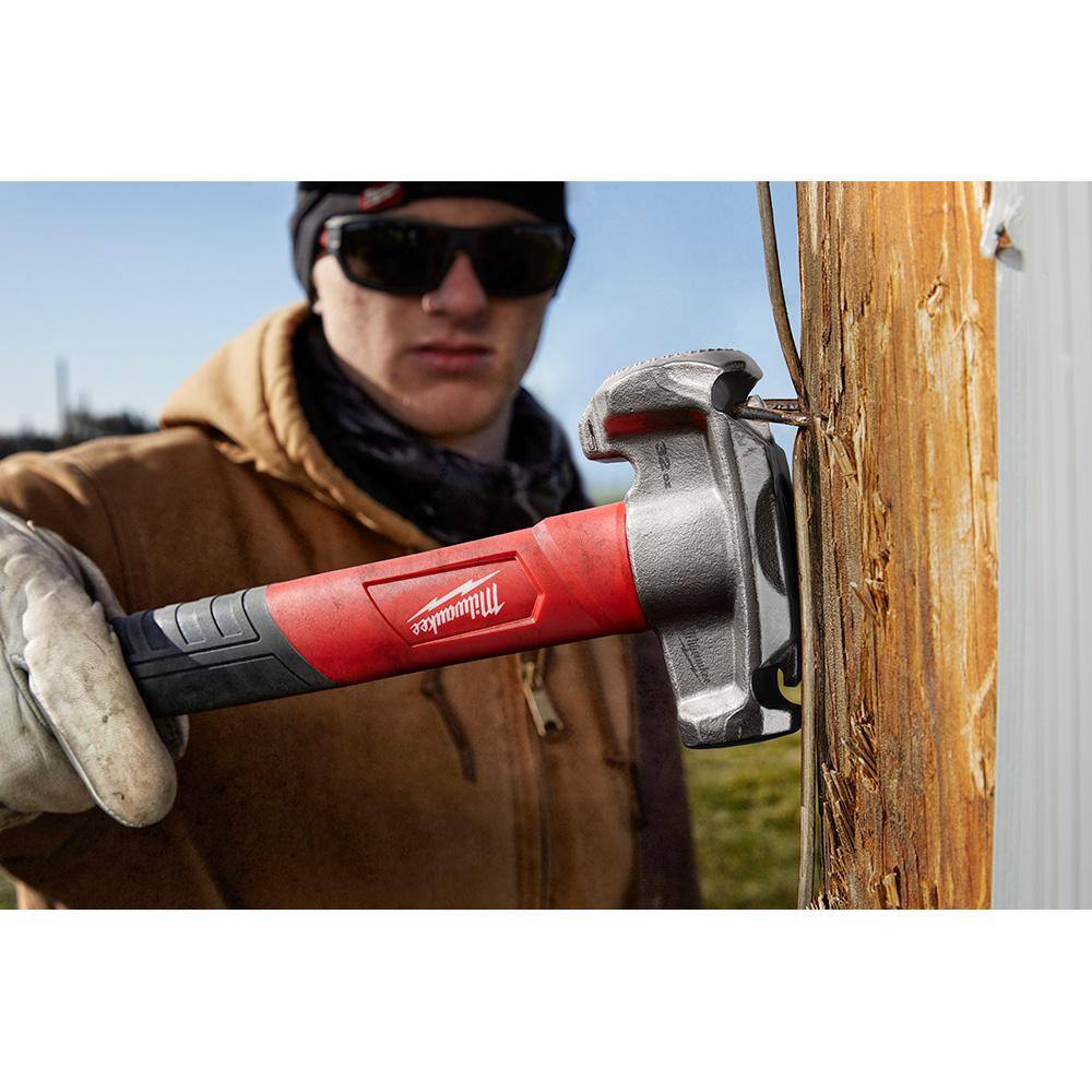 Milwaukee 32 oz. 4-in-1 Lineman's Hammer, Fiberglass Handle, 15 in. Length