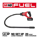 Milwaukee M18 FUEL 18V Brushless Cordless 4 ft. Concrete Pencil Vibrator Kit with 6.0Ah Battery & M18 FUEL Grinder