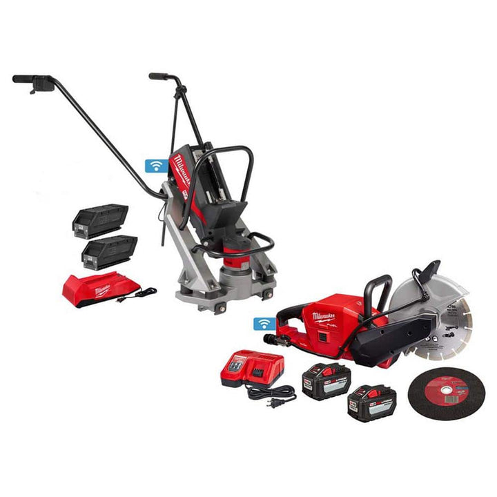 Milwaukee MX FUEL Cordless Vibratory Screed Kit with M18 FUEL ONE-KEY 9 in. Cut-Off Saw