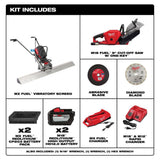 Milwaukee MX FUEL Cordless Vibratory Screed Kit with M18 FUEL ONE-KEY 9 in. Cut-Off Saw