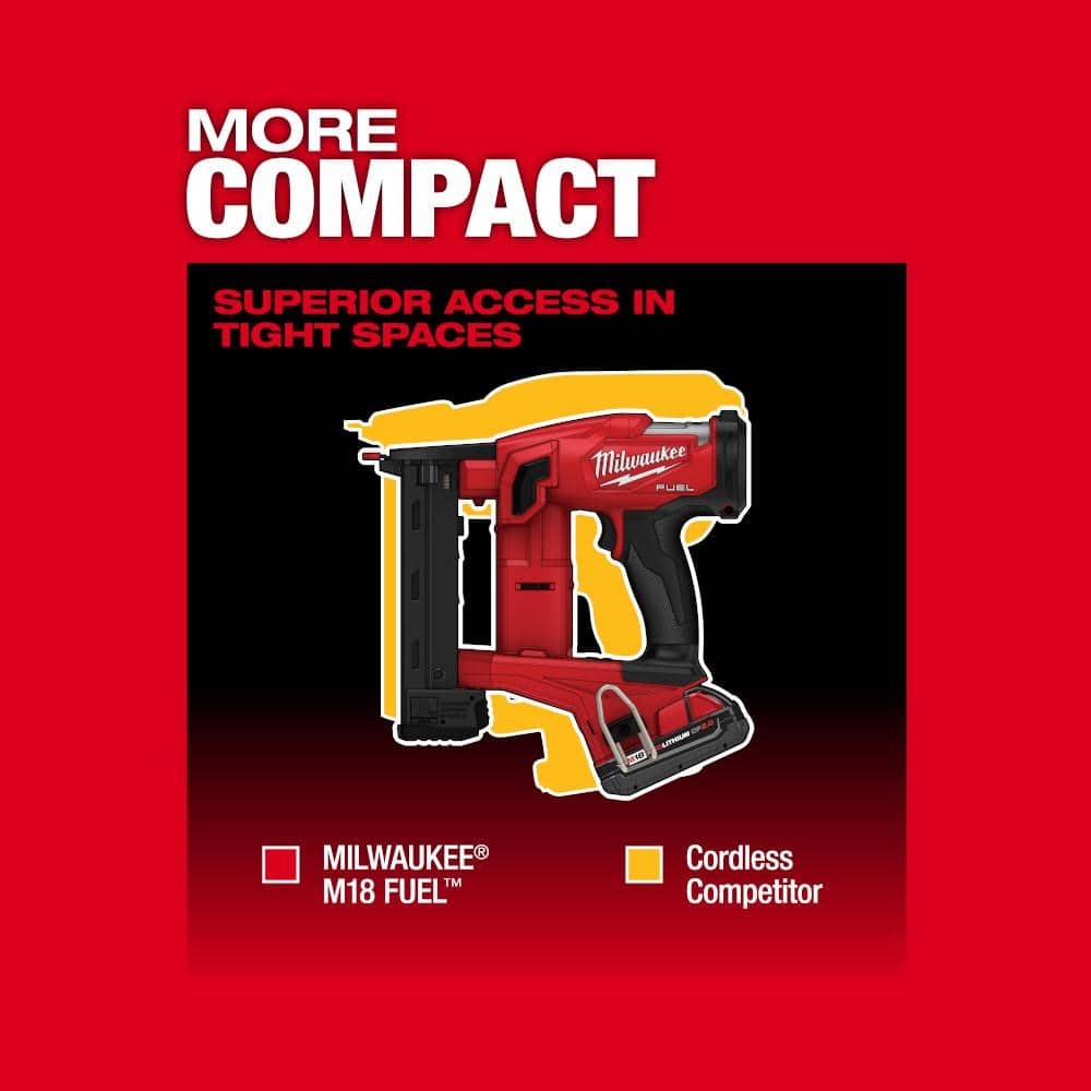 Milwaukee M18 FUEL Brushless Cordless 18‑Gauge 1/4 in. Narrow Crown Stapler with M18 FUEL 18‑Gauge Brad Nailer (Tool‑Only)