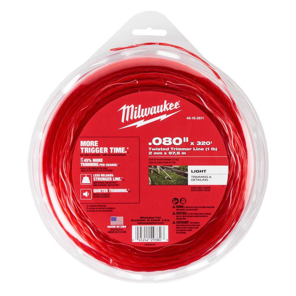 Milwaukee 0.080 in. x 320 ft. Twisted Trimmer Line