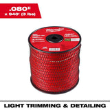 Milwaukee 0.080 in. x 940 ft. Twisted Trimmer Line Spool