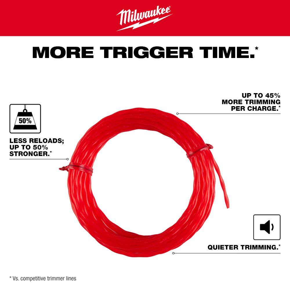 Milwaukee 0.095 in. x 1250 ft. Twisted Trimmer Line Spool