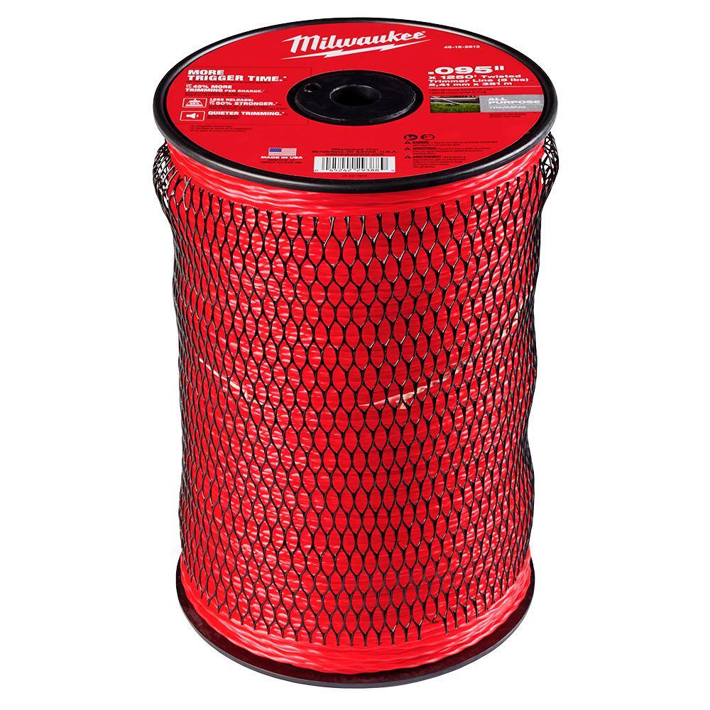 Milwaukee 0.095 in. x 1250 ft. Twisted Trimmer Line Spool