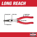 Milwaukee 6 in. and 10 in. Comfort Grip Straight Jaw Pliers Set with 8 in. Comfort Grip Long Nose Pliers