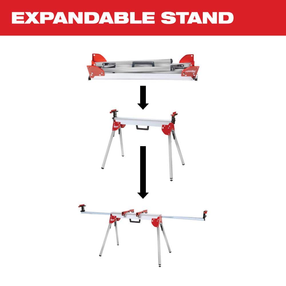 Milwaukee Folding Miter Saw Stand, 48-08-0551, 100 in. Capacity, 31 lb
