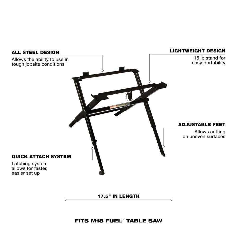 Milwaukee Compact Folding Table Saw Stand, 23" W x 17.5" L x 20.5" H (48-08-0561)