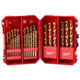 Milwaukee Thunderbolt Titanium Drill Bit Set, 29-Piece (135° Split Point, 3-Flat Shank)