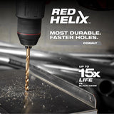 Milwaukee Cobalt RED HELIX Twist Drill Bit Set for Drill Drivers, 29-Piece (3-Flat Shank)
