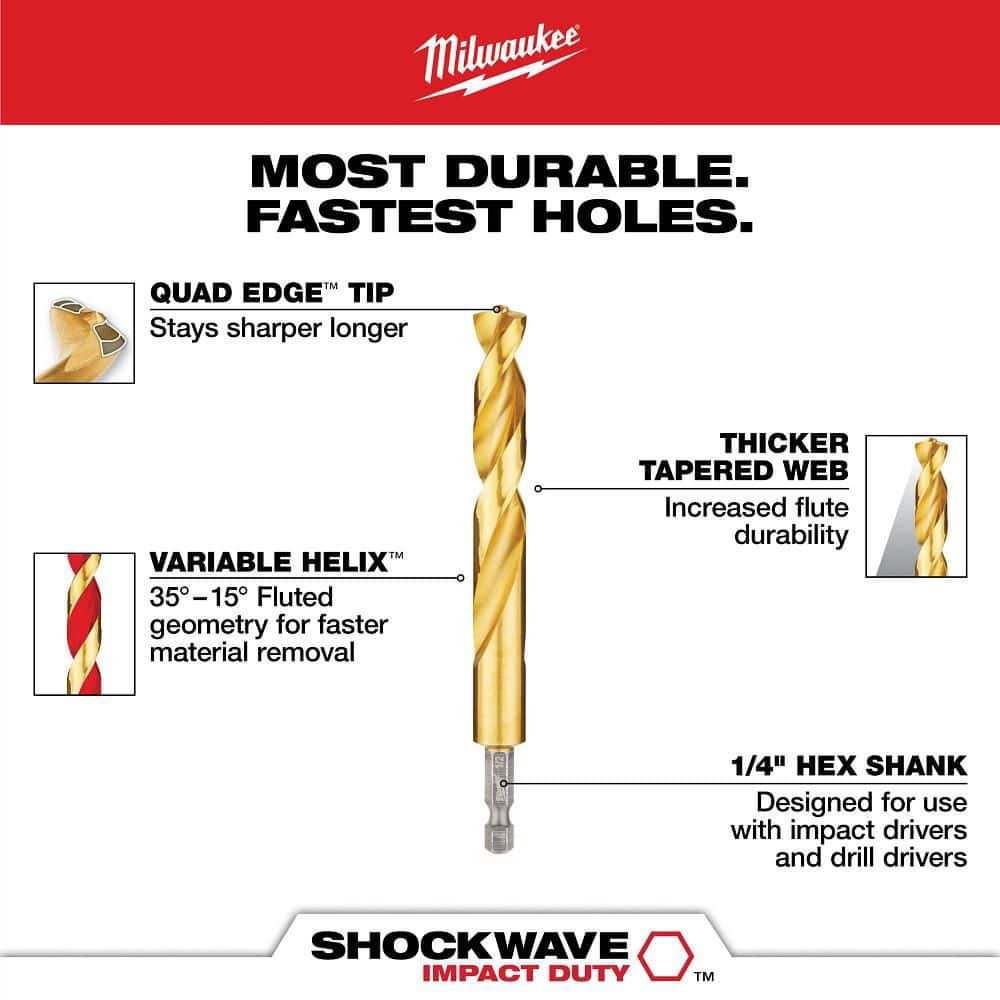 Milwaukee SHOCKWAVE Impact Duty Titanium Drill Bit Set (15-Piece)
