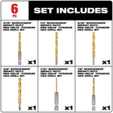 Milwaukee SHOCKWAVE Impact Duty RED HELIX Titanium Drill Bit Set, 7-Piece (Hex Shank)
