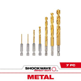 Milwaukee SHOCKWAVE Impact Duty RED HELIX Titanium Drill Bit Set, 7-Piece (Hex Shank)