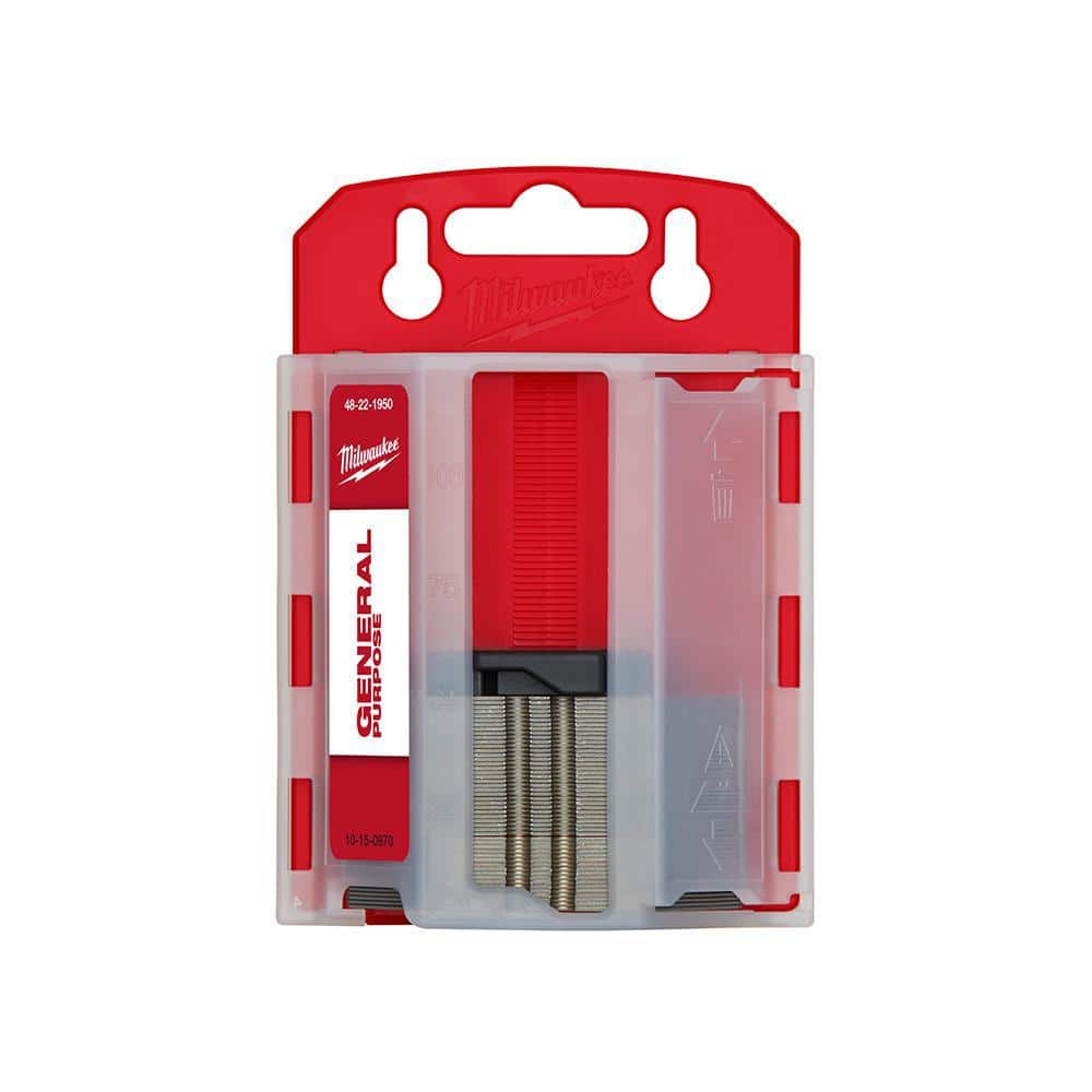 Milwaukee FASTBACK 6-in-1 Folding Knife with 3 in. Blade and General Purpose Utility Blades (50-Pack)