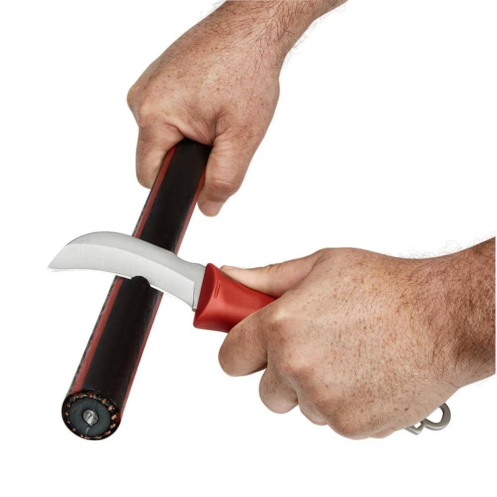 Milwaukee Lineman's Hawkbill Knife with STICKWORK 3-in-1 Ring, 3.25 in Blade