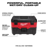 Milwaukee M18 18-Volt 2 Gal. Cordless Wet/Dry Vacuum Kit with 2 M18 High Output 3.0Ah Batteries