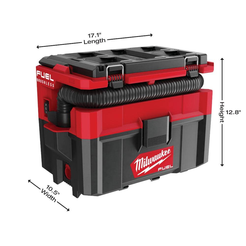 Milwaukee M18 FUEL PACKOUT 18V Cordless 2.5 Gal Wet/Dry Vacuum Kit with 2.0Ah Battery
