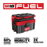 Milwaukee M18 FUEL PACKOUT 18‑Volt Cordless 2.5 Gallon Wet/Dry Vacuum with AIR‑TIP Dust Collector Attachment