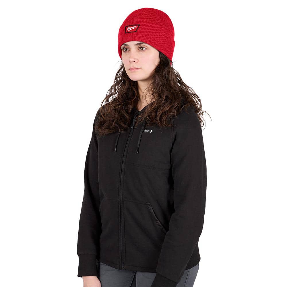 Milwaukee Men’s Black Rib-Knit Cuffed Beanie Cap, 2-Layer Acrylic, One Size