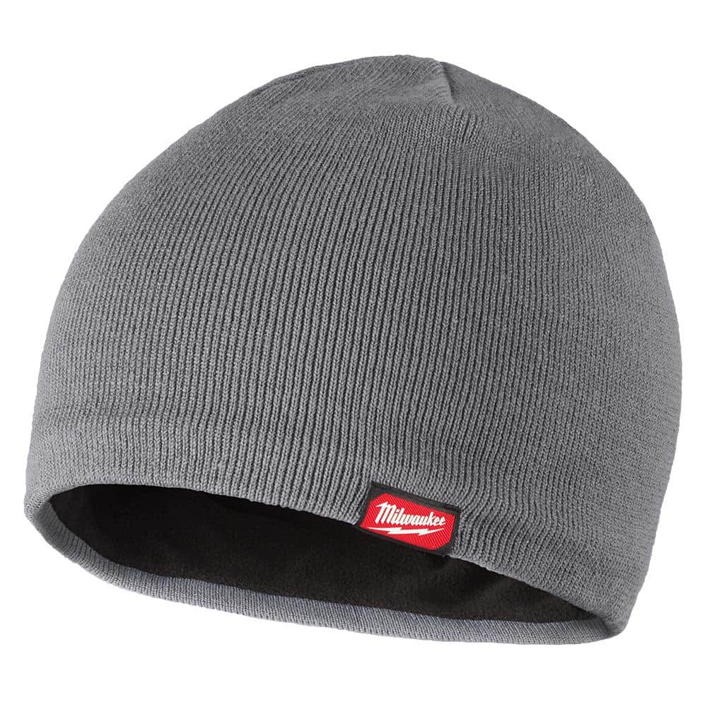 Milwaukee Men's Gray Fleece-Lined Beanie Cap, One Size Fits Most