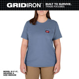 Milwaukee Women’s Large Blue GRIDIRON Short Sleeve Pocket T-Shirt