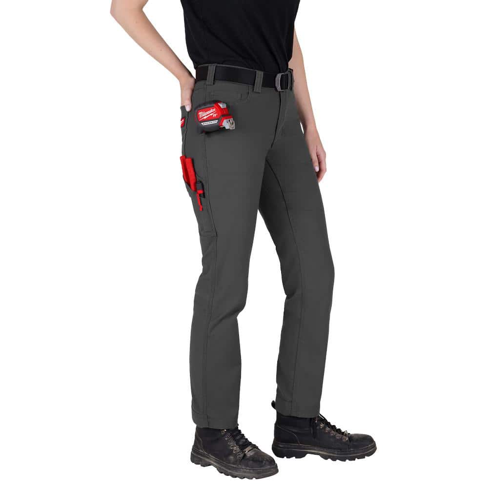 Milwaukee Women's Gray Work Pants with 7 Pockets – Size 6 (F650G-6R)