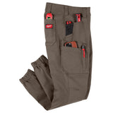 Milwaukee Women’s Brown GRIDIRON Double-Knee Jogger Work Pants with 6 Pockets, 29" Inseam