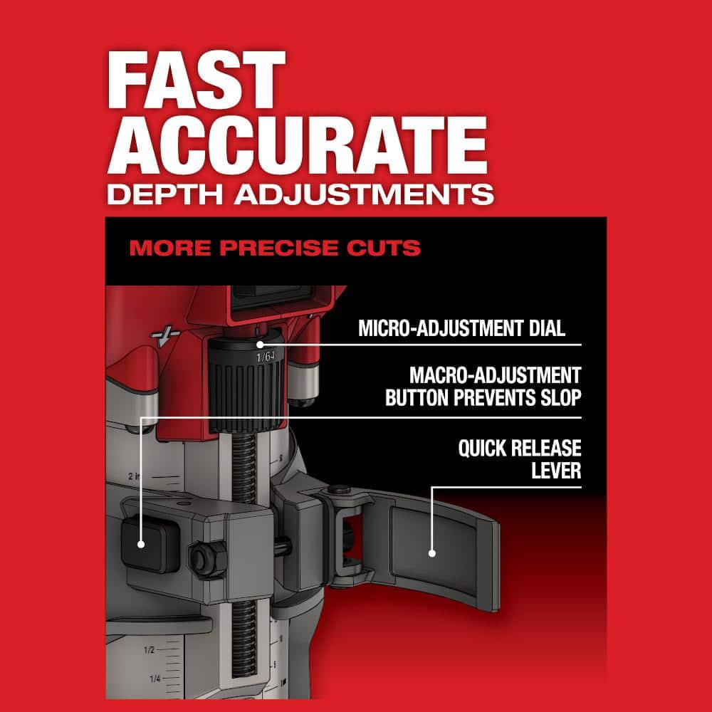 Milwaukee 2723-20 M18 FUEL Compact Router, Tool-Only (Bare Tool)