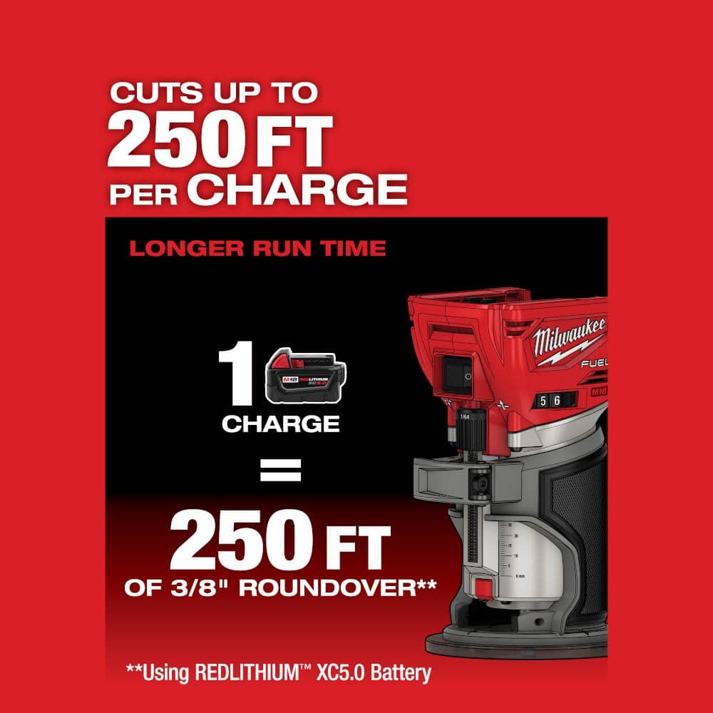 Milwaukee 2723-20 M18 FUEL Compact Router, Tool-Only (Bare Tool)