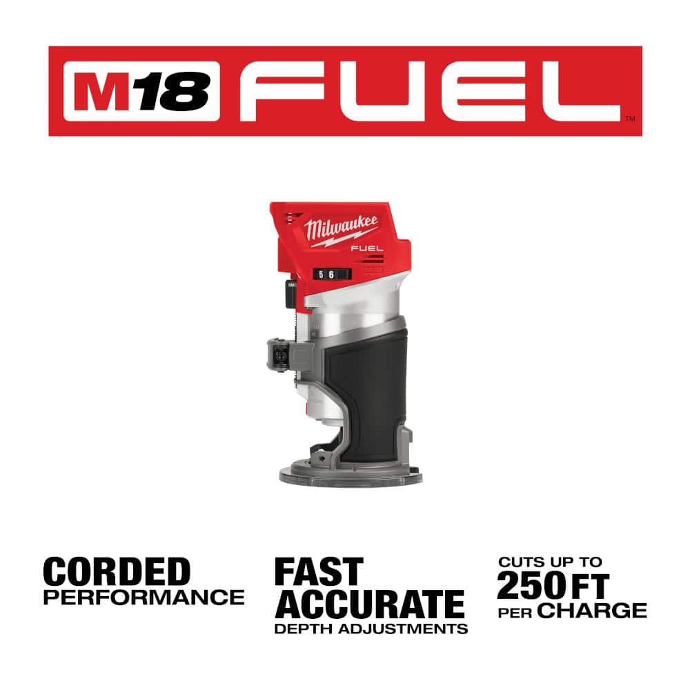 Milwaukee 2723-20 M18 FUEL Compact Router, Tool-Only (Bare Tool)