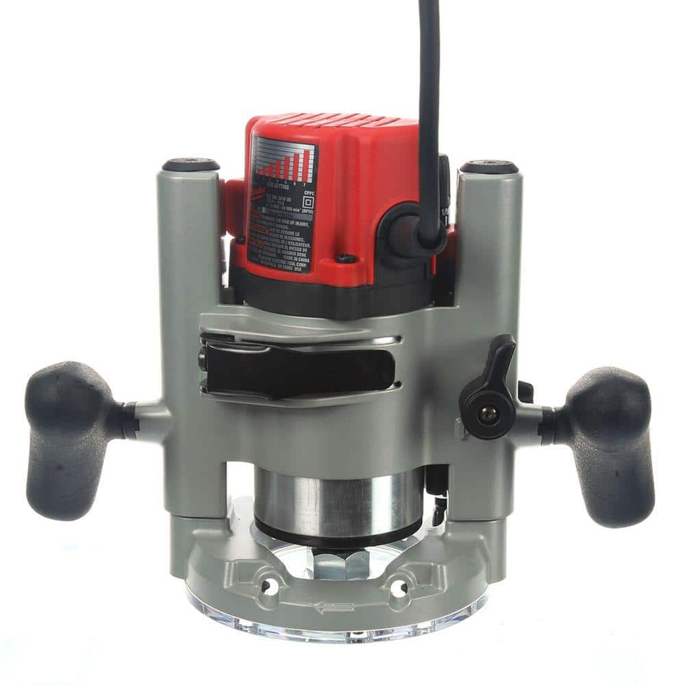 Milwaukee 2-1/4 Max HP EVS Multi-Base Router Kit with Plunge Base & BodyGrip Fixed Base, 8-ft Cord