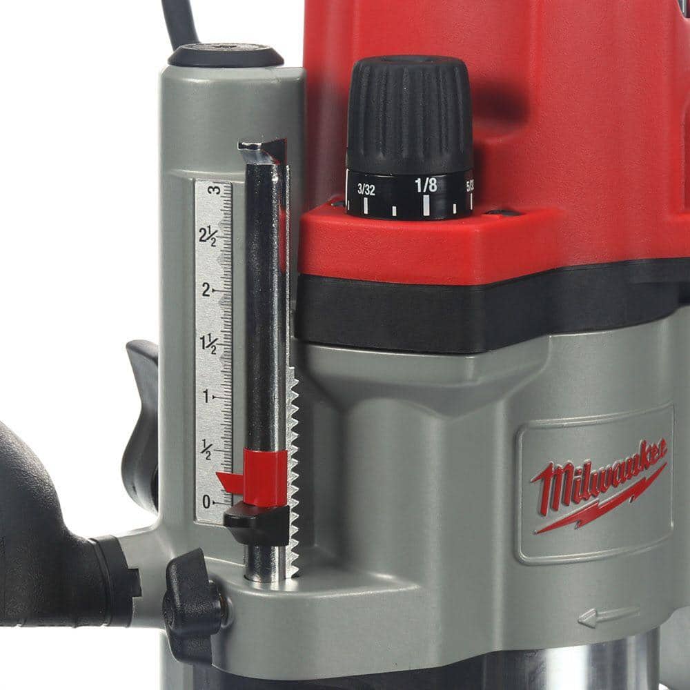 Milwaukee 2-1/4 Max HP EVS Multi-Base Router Kit with Plunge Base & BodyGrip Fixed Base, 8-ft Cord