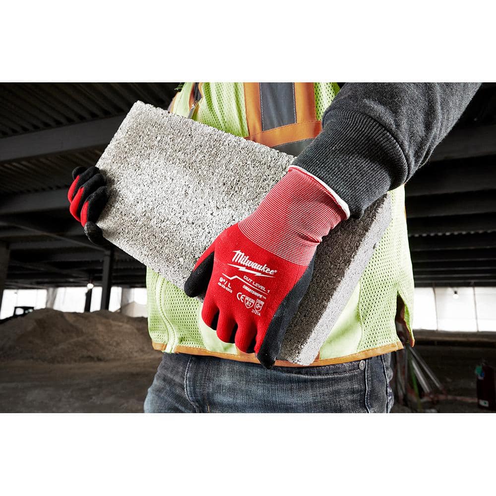 MILWAUKEE Cut Level 1 XXL Nitrile Dipped Gloves, Pack of 12