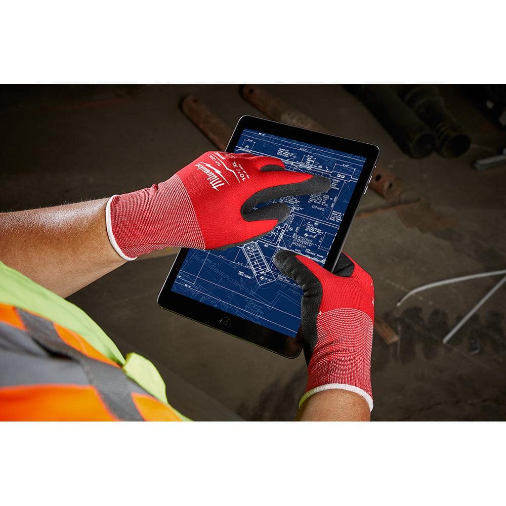 MILWAUKEE Cut Level 1 Nitrile Dipped Gloves - XL, 12 Pack