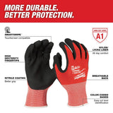 Milwaukee Large Red Nitrile Level 1 Cut Resistant Dipped Work Gloves (6-Pack)