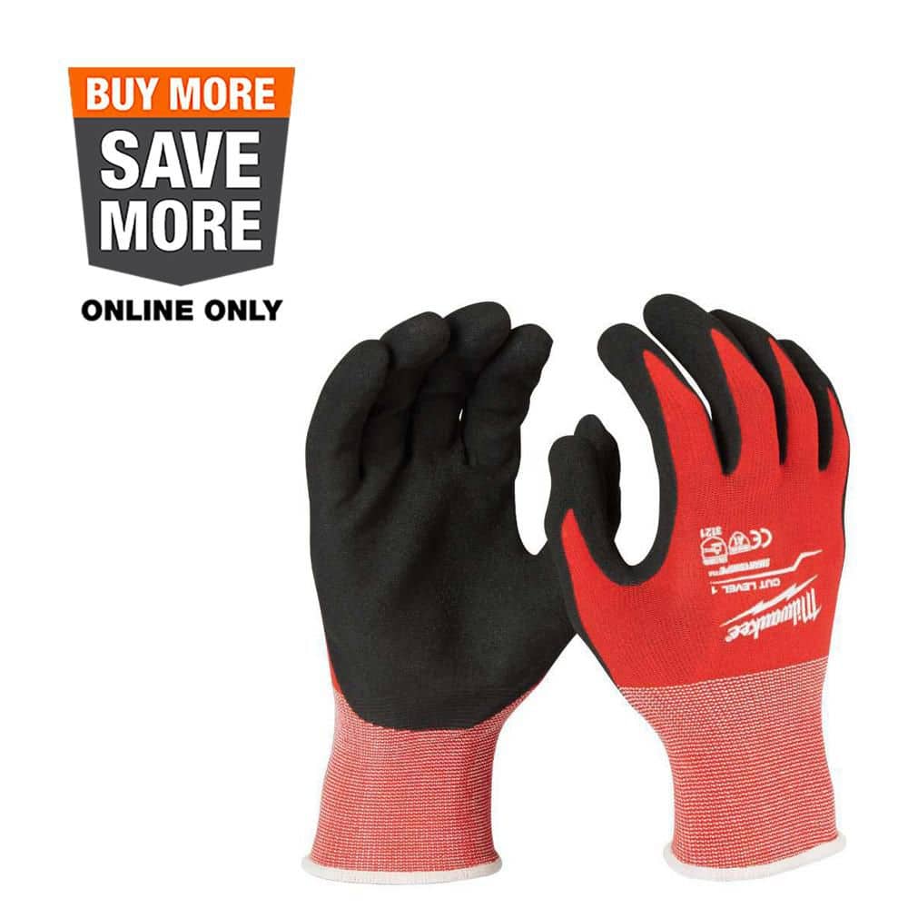 Milwaukee X-Large Red Nitrile Level 1 Cut Resistant Dipped Work Gloves (48-22-8903)