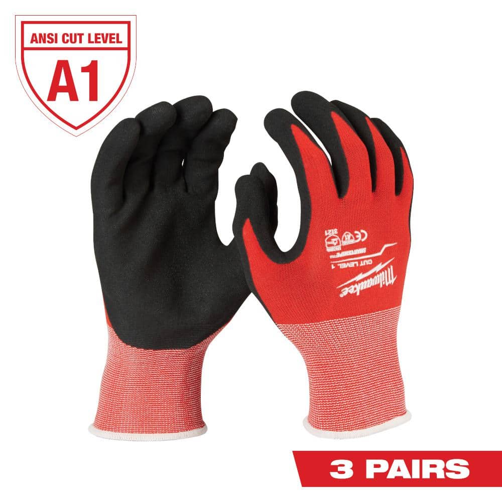 MILWAUKEE Cut Level 1 Nitrile Dipped Gloves – Large, 12-Pack
