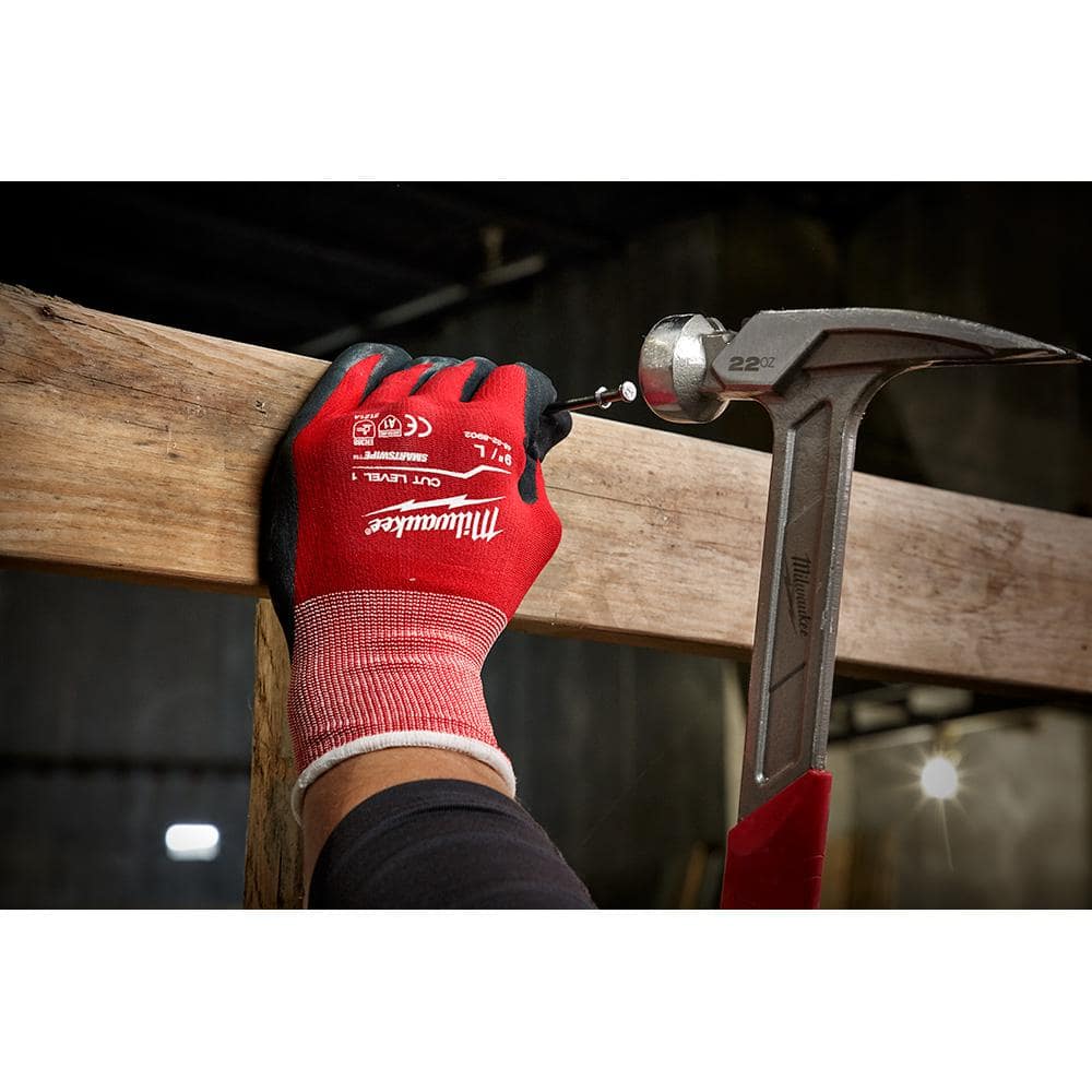 MILWAUKEE Cut Level 1 Nitrile Dipped Gloves – Large, 12-Pack