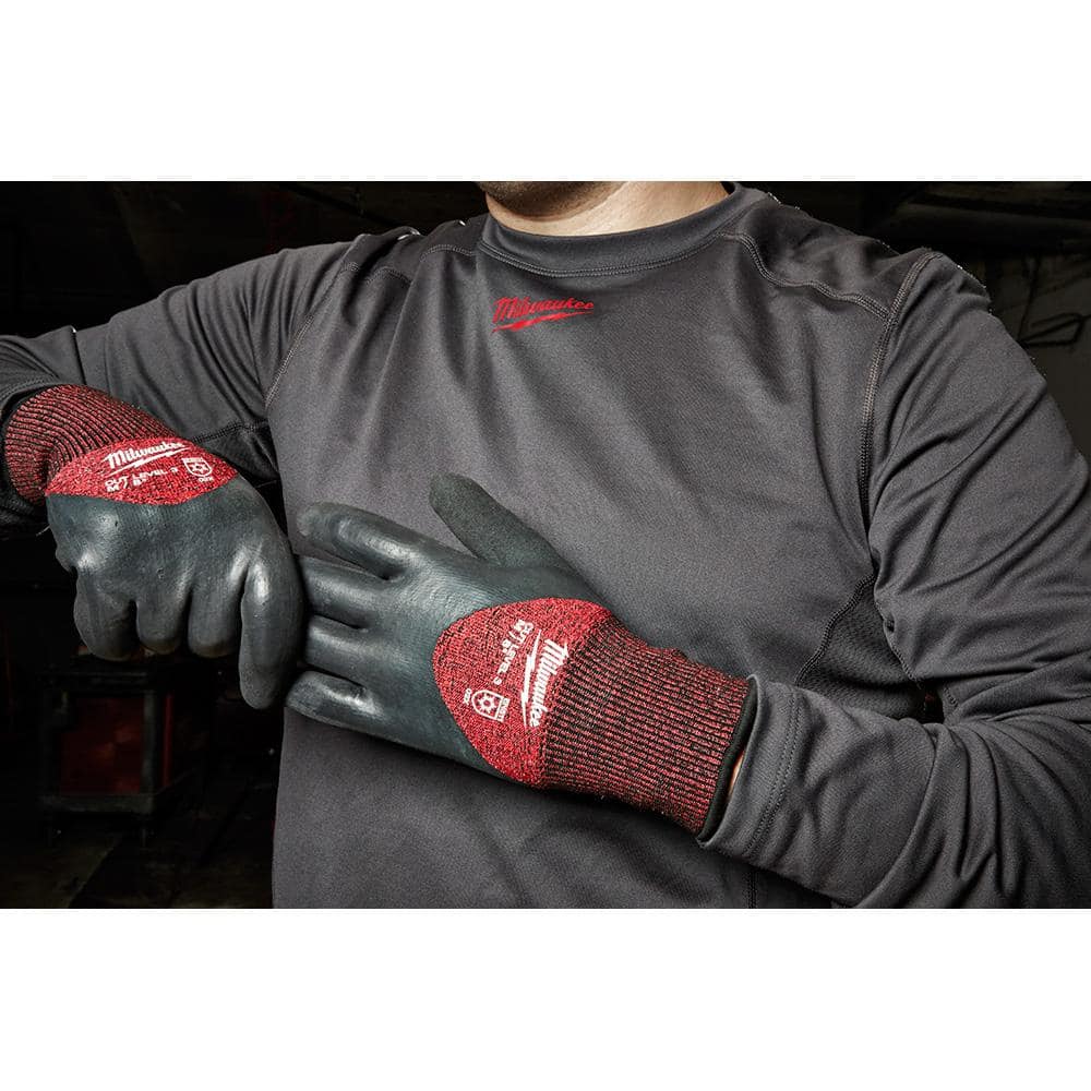 Milwaukee X-Large Red Latex Level 3 Cut Resistant Insulated Winter Dipped Work Gloves (2-Pack)