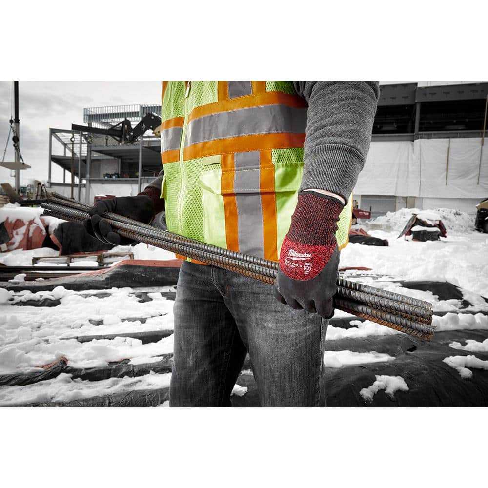 Milwaukee Small Red Latex Level 3 Cut Resistant Insulated Winter Dipped Work Gloves (12-Pack)