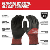 Milwaukee X-Large Red Latex Level 3 Cut Resistant Insulated Winter Dipped Work Gloves (2-Pack)